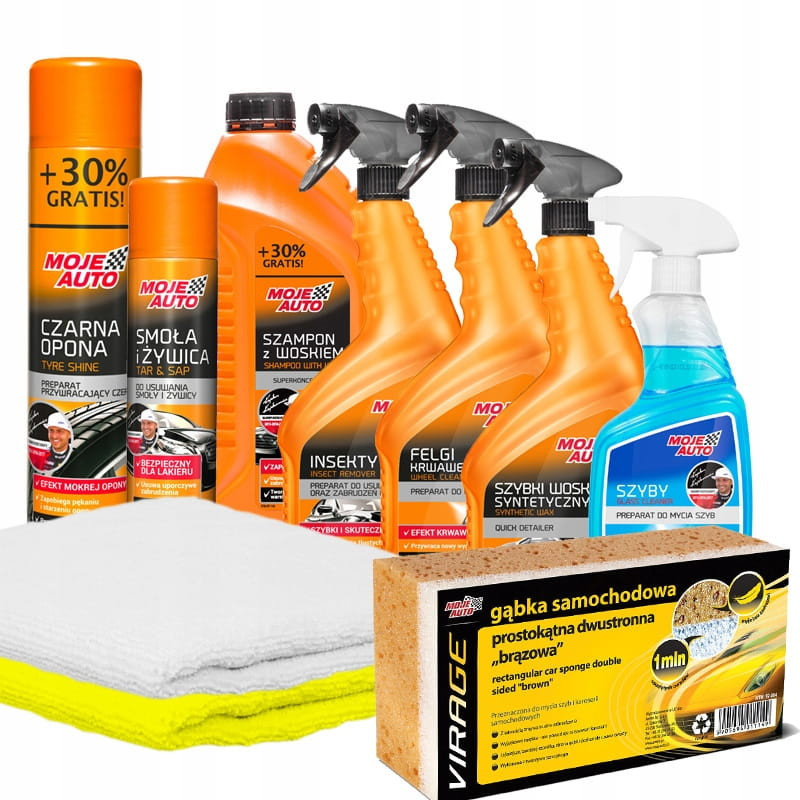 MOJE AUTO ZESTAW KOSMETYKÓW SAMOCHODOWYCH+GRATISY