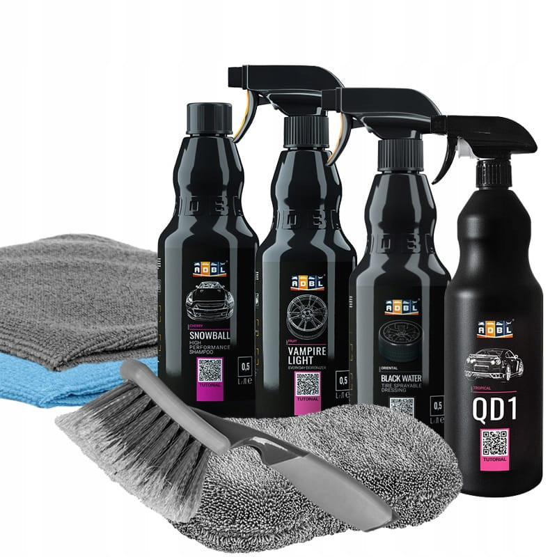 ADBL zestaw kosmetyków samochodowych na zewnątrz