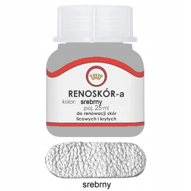 RENOSKÓR FARBA LAKIER DO SKÓRY SREBRNY