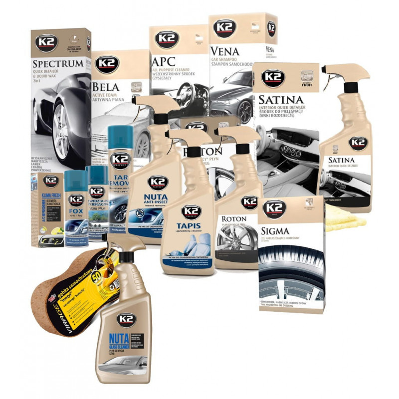 K2 DUŻY ZESTAW KOSMETYKÓW DO AUTA ZAAWANSOWANY