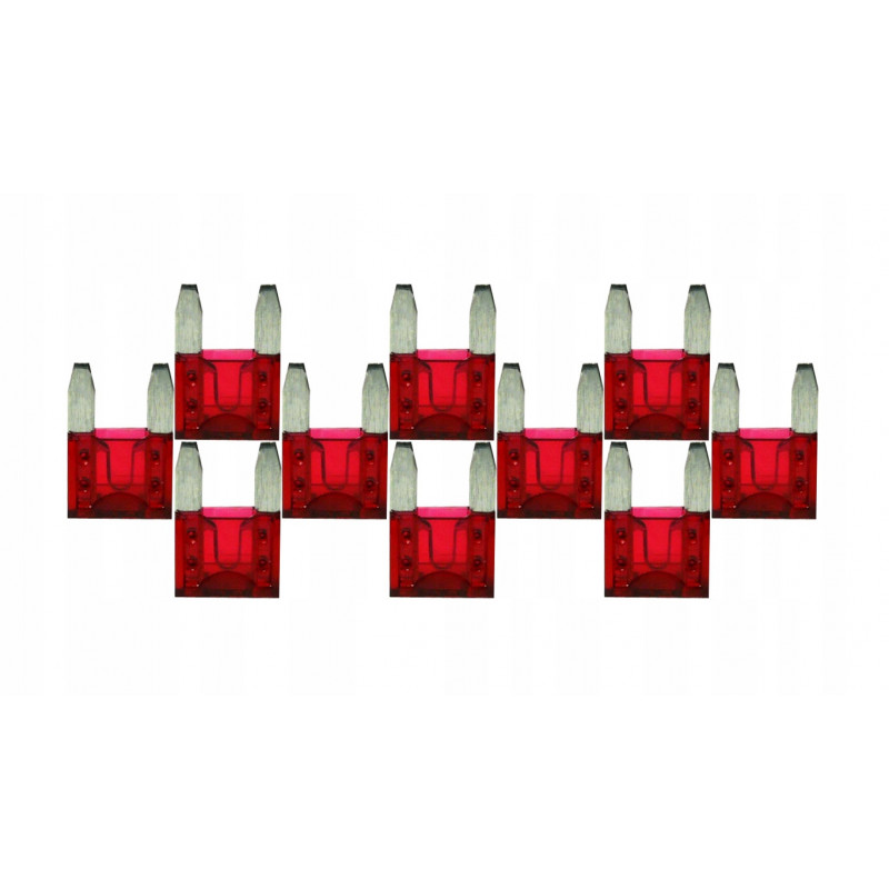 BEZPIECZNIKI BEZPIECZNIK PŁYTKOWY MINI 10A 10szt