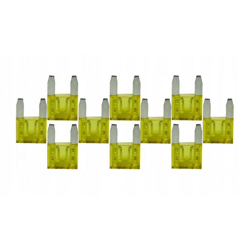 BEZPIECZNIKI BEZPIECZNIK PŁYTKOWY MINI 20A 10szt