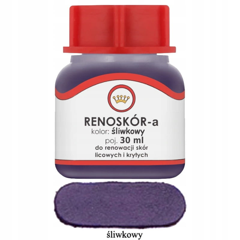 RENOSKÓR FARBA LAKIER DO SKÓRY SKÓR ŚLIWKOWY