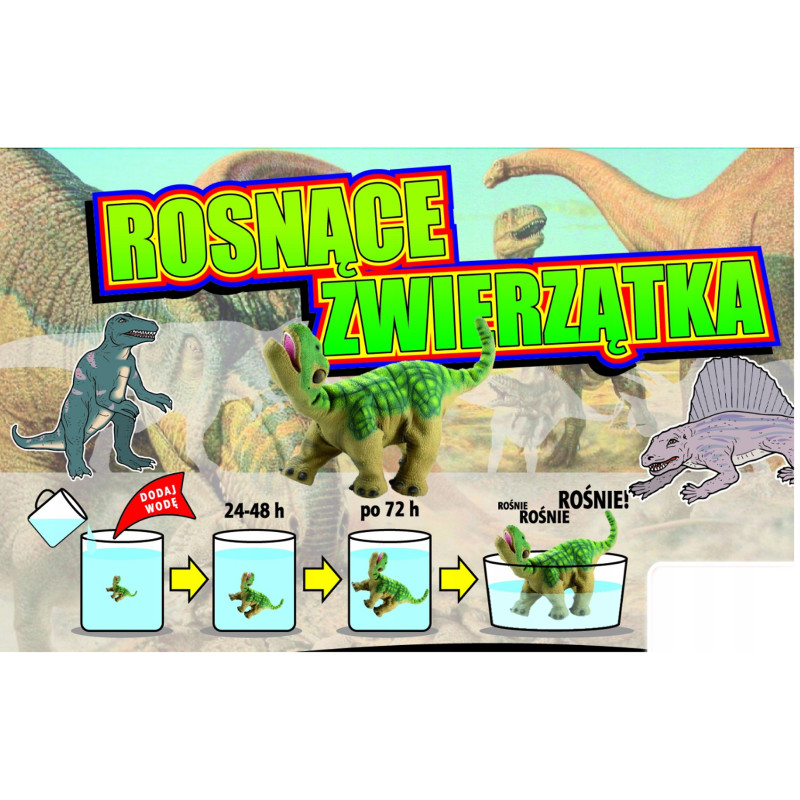 50 szt ROSNĄCE DINOZAURY zasyp do automatu 32mm